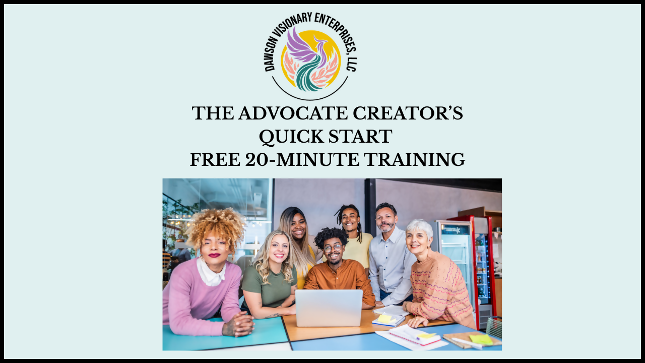 THUMBNAIL The ADVOCATE CREATOR’s QUICK START Free 20-Minute TRAININGv3