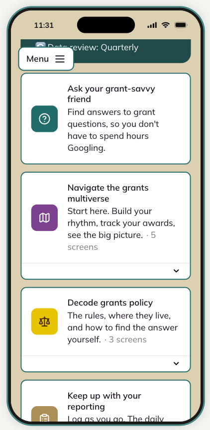 Grants Management BFF - Home 2