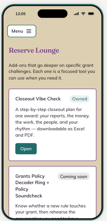 Closeout Vibe Chaeck - Grants Management BFF 1