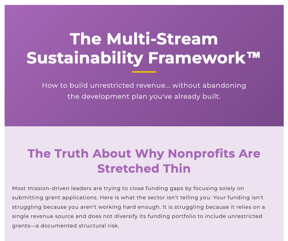 The Multi-Stream Sustainability Framework — free guided workbook cover
