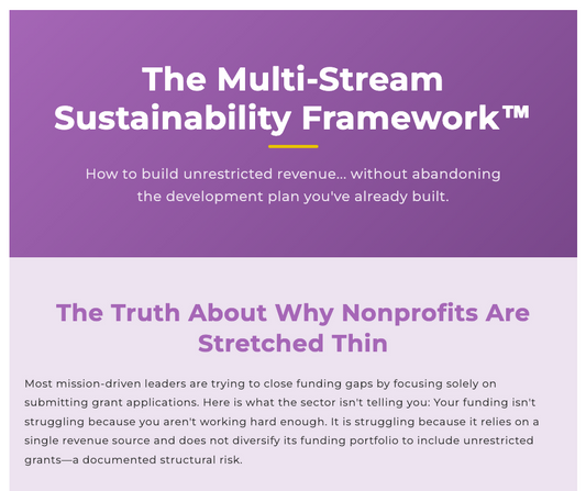 The Multi-Stream Sustainability Framework — free guided workbook cover