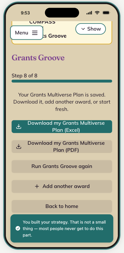 Grants Groove - Your Grants Multiverse Plan 2